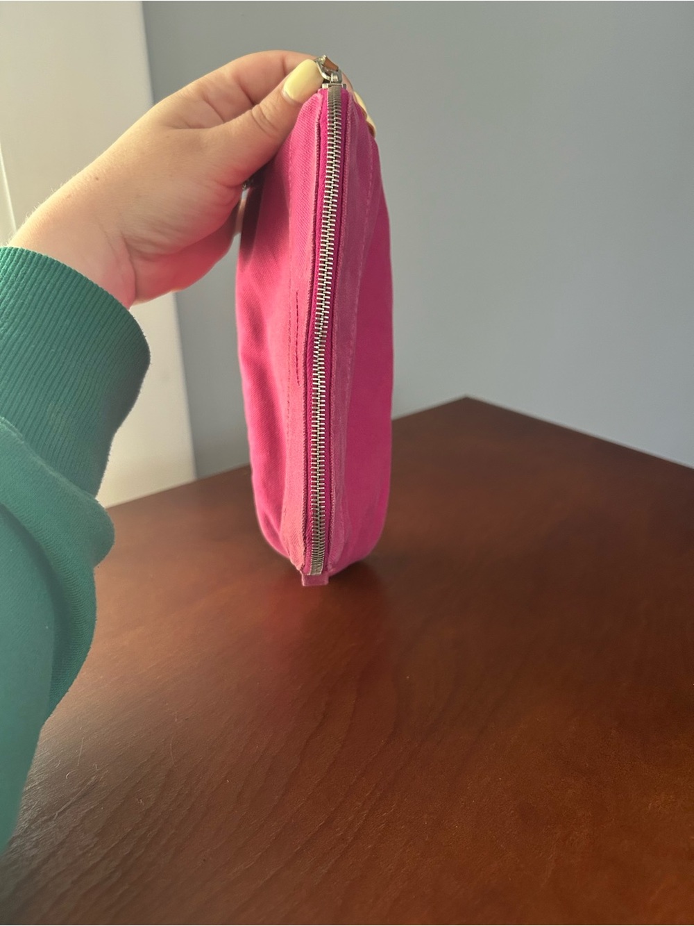 Hermes Hot Pink Canvas Cosmetic Case with Zip - Picture 5 of 9